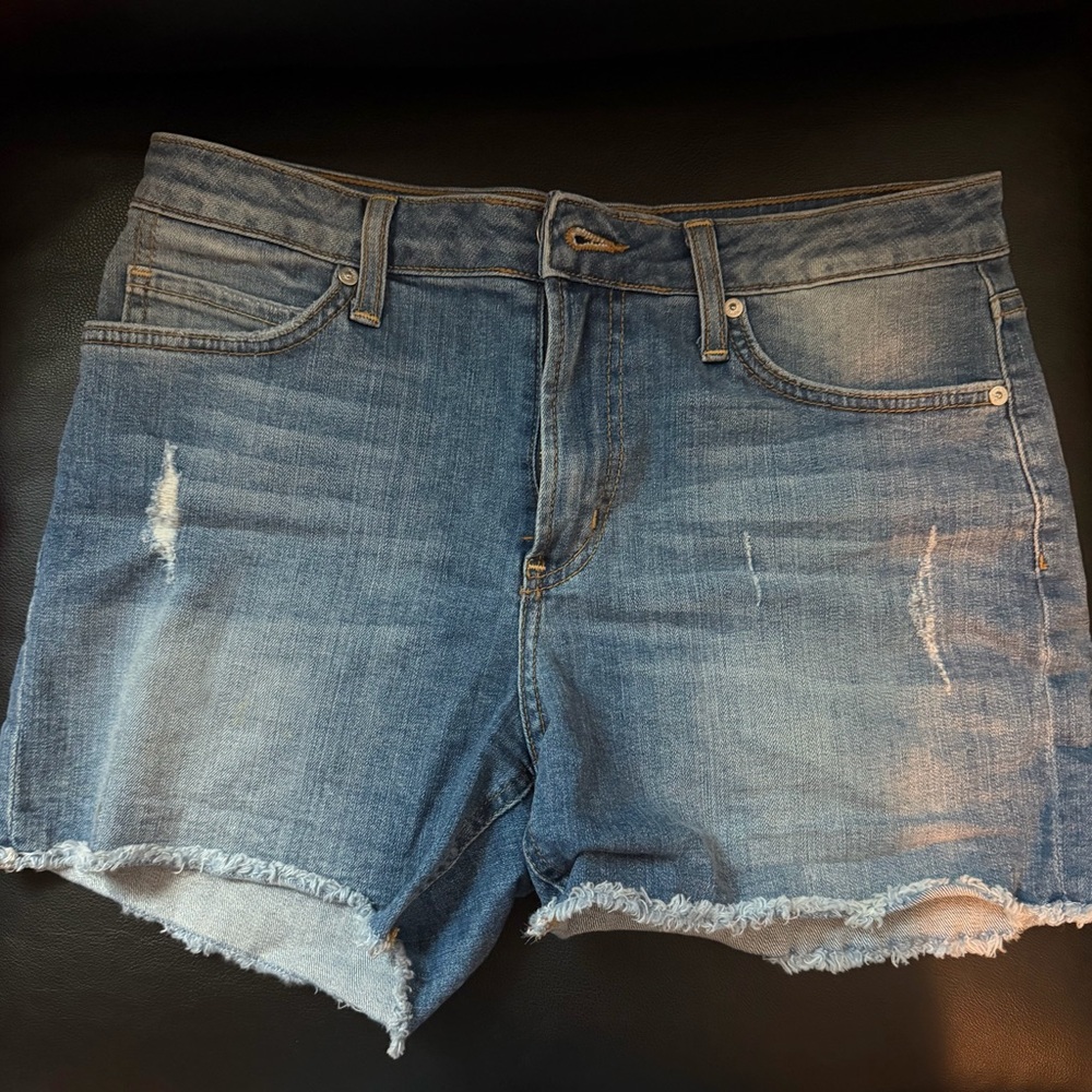 Just Black Distressed Light Blue Denim Shorts